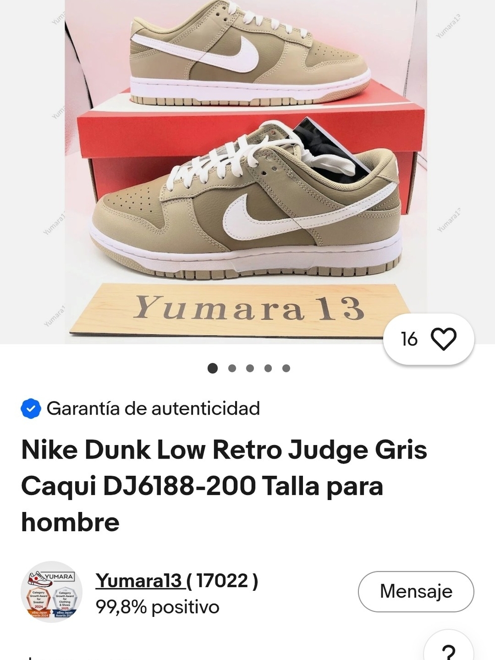Nike Dunk Low in Khaki with White Swoosh